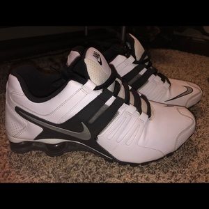 White & Black Nike Shox - Size 10